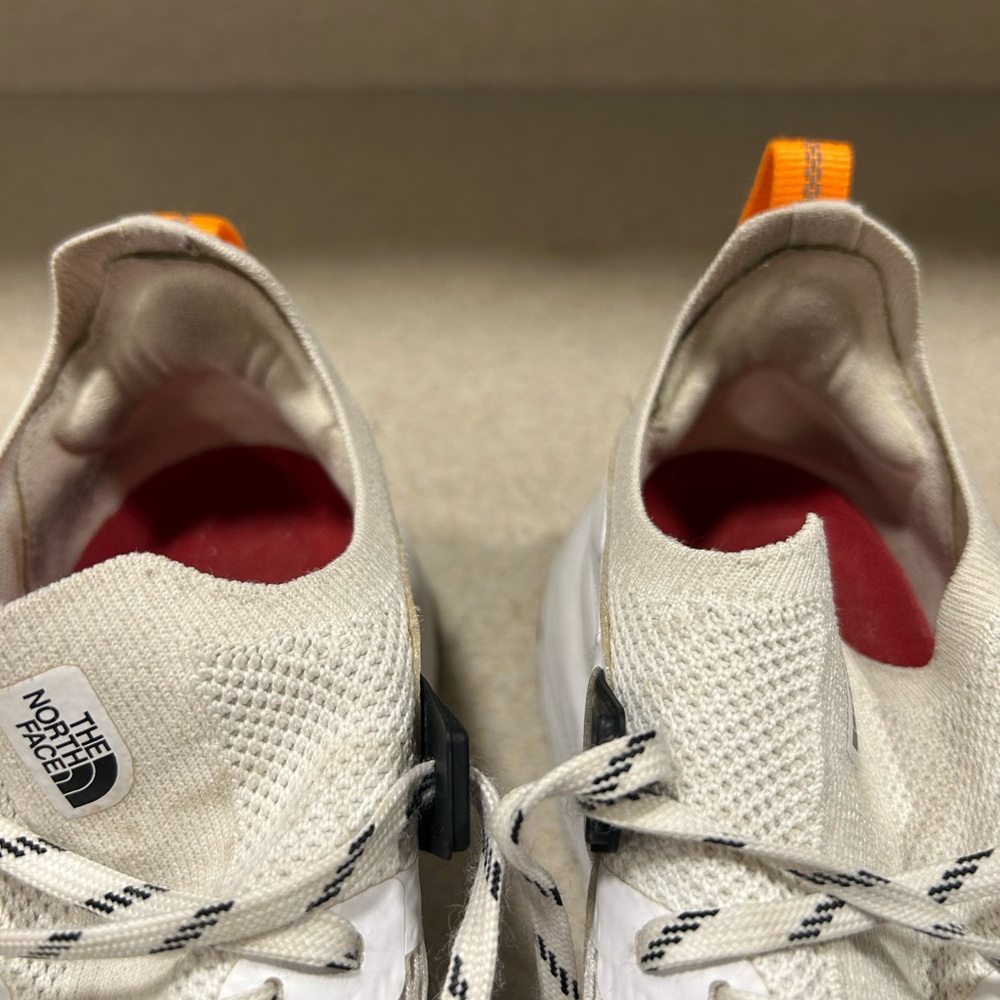 The North Face VECTIV Women's Athletic Sneakers in White with Orange Pull Tab - Picture 6 of 6